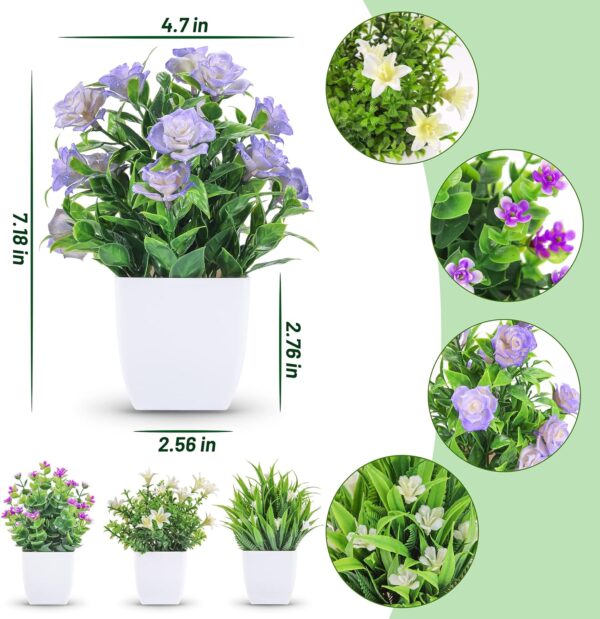 Der Rose 4 Pack Small Fake Plants - Image 2